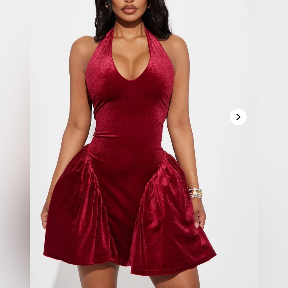 Fashion Nova Burgundy Backless Dress